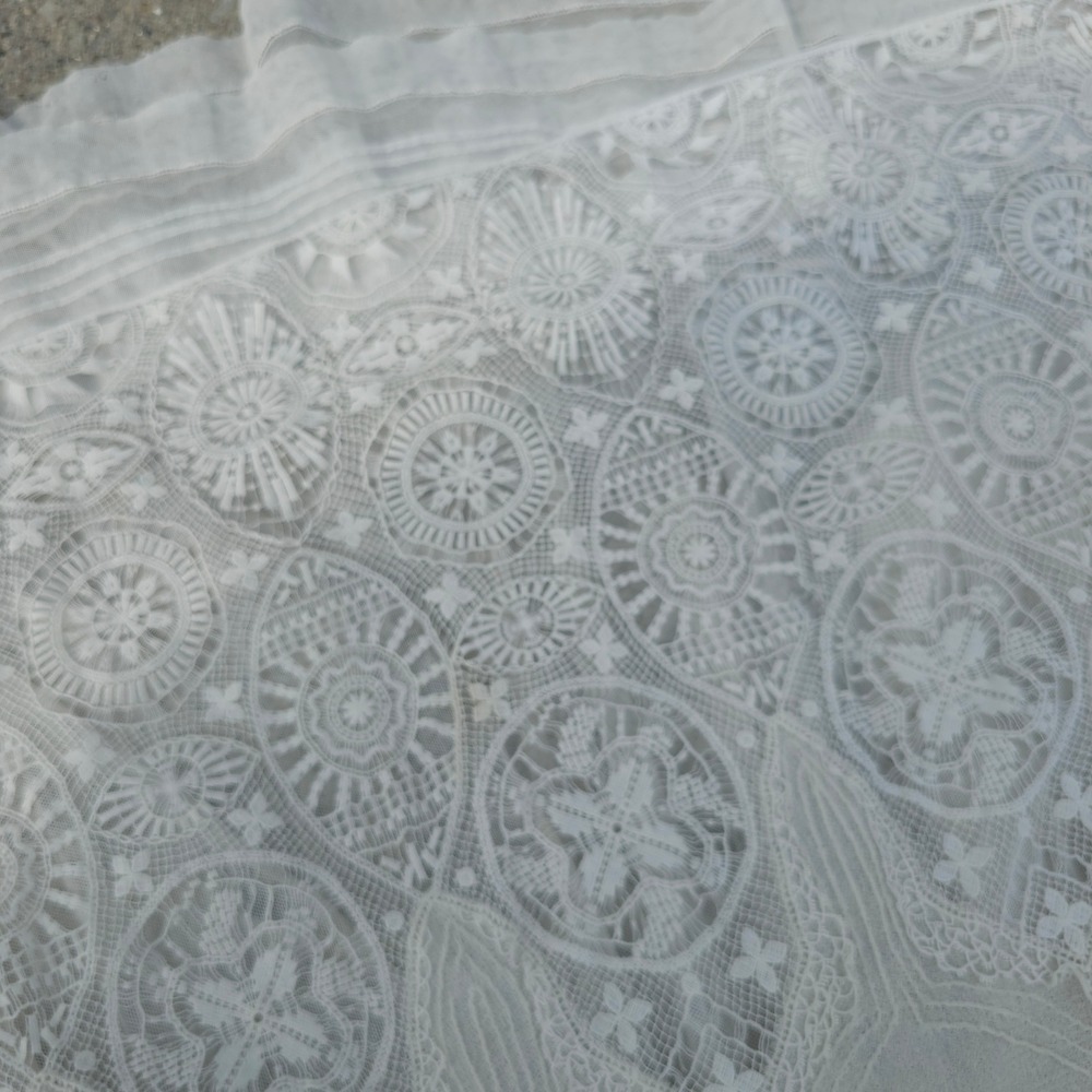 Antique 1900s Edwardian White Cotton Lawn Tea Dress Lace Gown Hi-Low Victorian - Picture 10 of 16